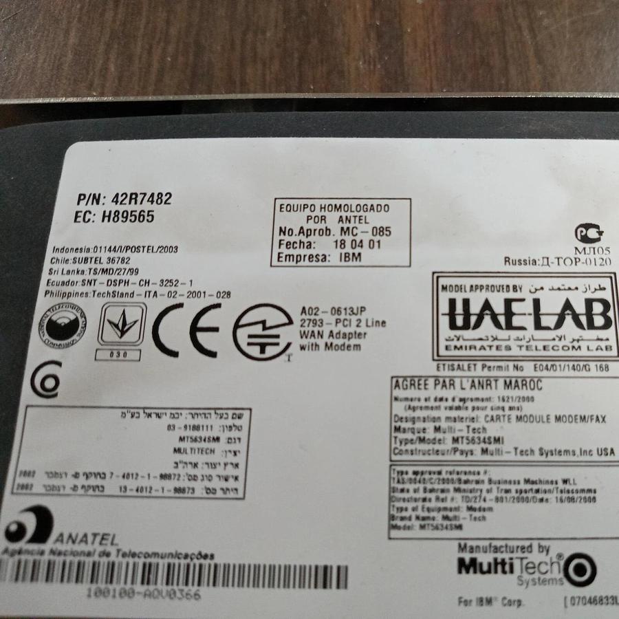 Used IBM 2793 MT-9402 I/O Wan PCI Adapter Card NEW 42R7482 53P1396 2-line Wan w/ Mode