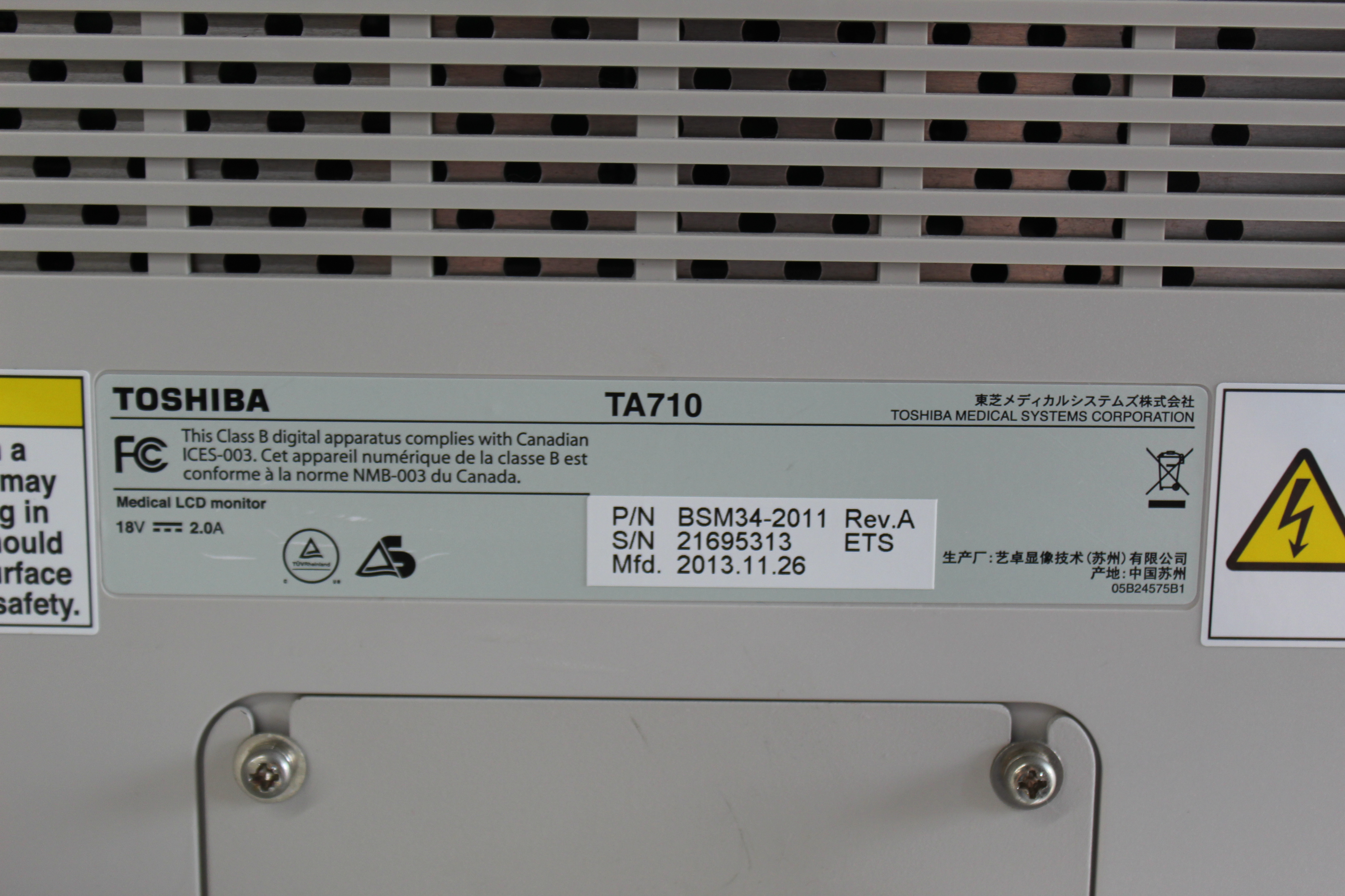 Used Toshiba Xario 200 Ultrasound TUS-X200 w/ 6S3 + 18L7 Probes