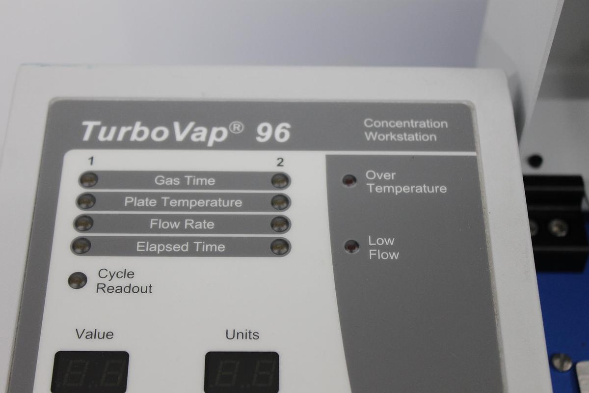 Used Biotage TurboVap 96 Concentration Workstation 103263/05 w/ Power Cord