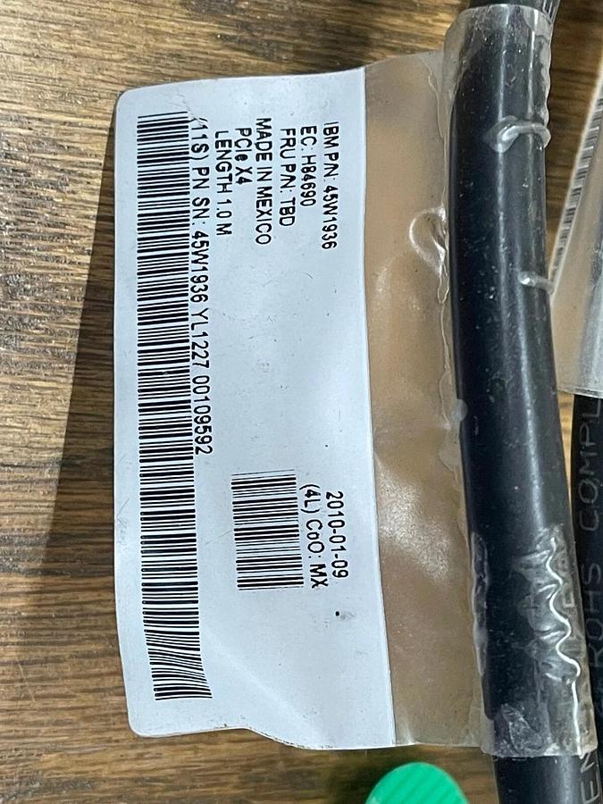 Used IBM 45W1936 1.0M PCIE X4 CABLE
