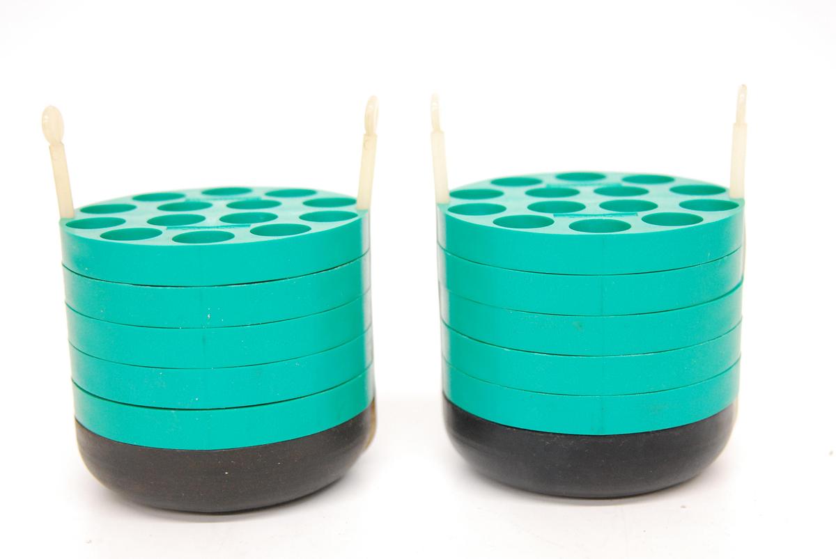 Used Beckman 349950 Centrifuge Bucket Inserts 14x15ML 14 Wells - Lot of 2