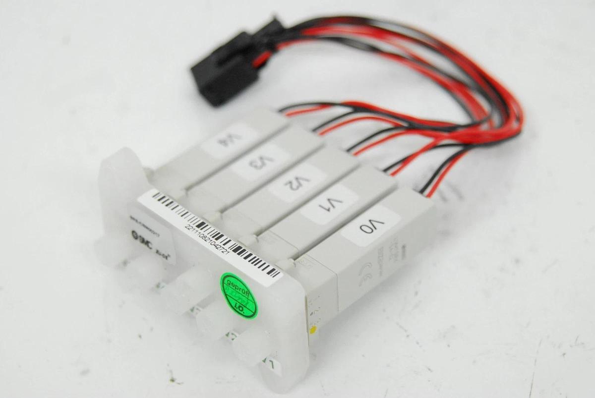 Used SMC LVM10R6-5A-Q 2-Port Solenoid Valve - Lot of 5 on ZU-DE Manifold