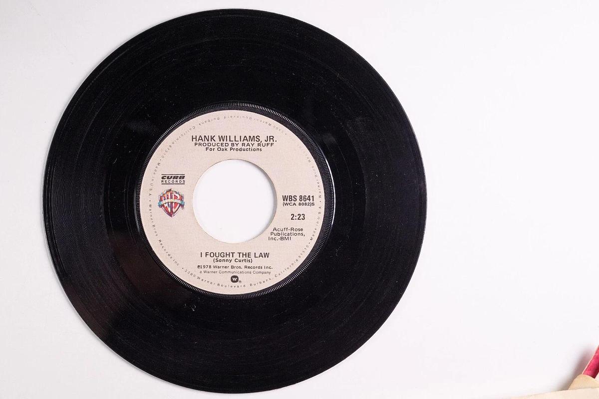 Used Hank Williams Jr. 45 Record Lot of 6