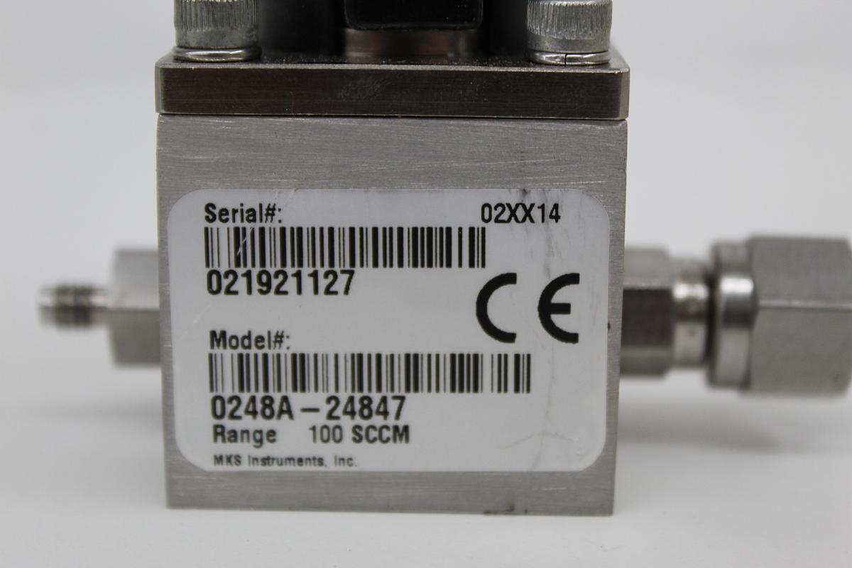 Used MKS 0248A-24847 100 SCCM Solenoid Gas Flow Control Valve