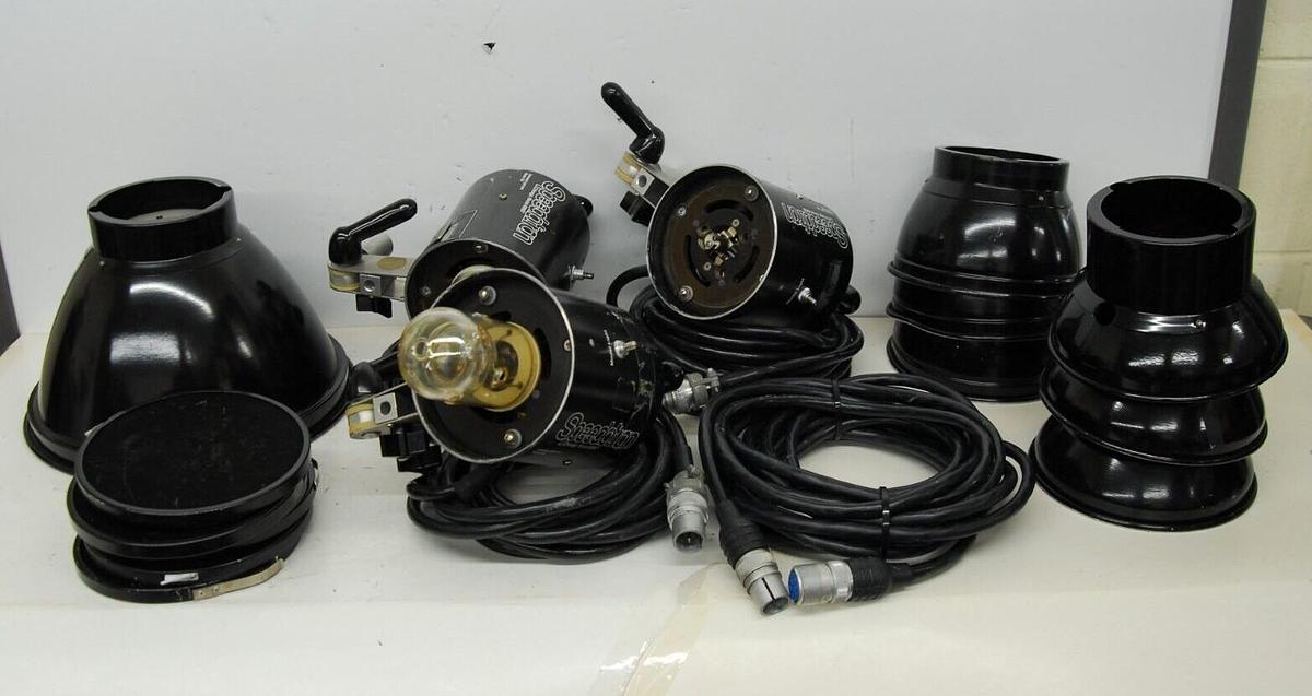Used Speedotron Model 102 Flash Heads W/ Accessories - Lot of 3