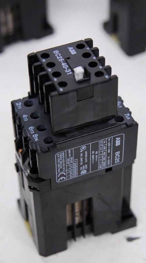 Used ABB BC25 Contactor W/ ABB BC25-40-31 Contact Block