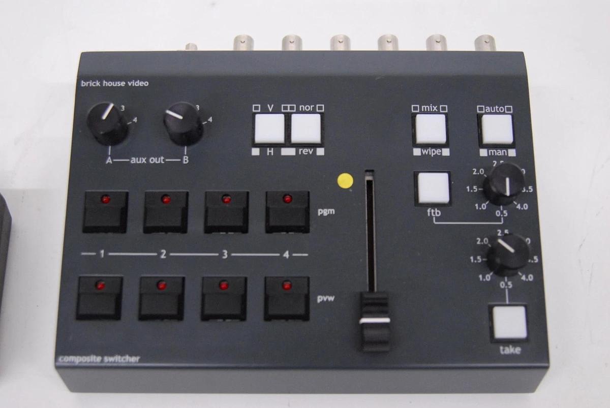 Used Brick House Video VTB-2A Composite Switcher w/ Power Adapter - TESTED
