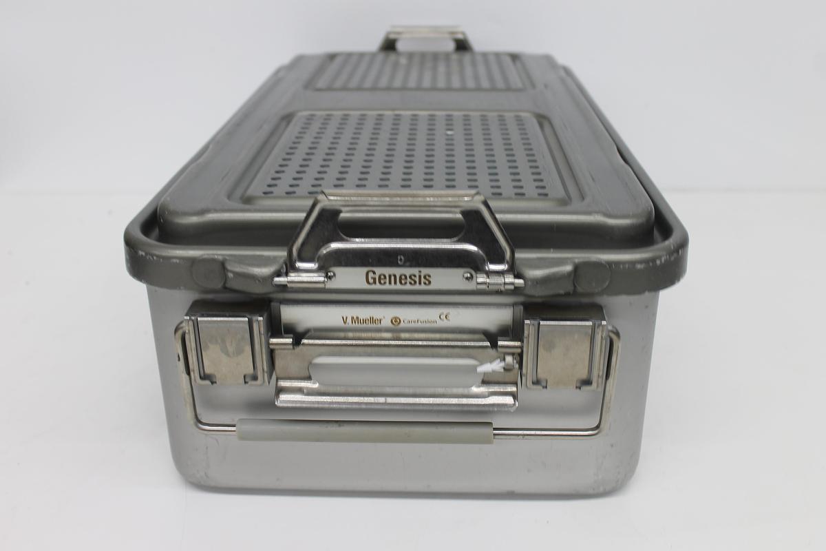Used V Mueller Genesis Sterilization Box 12"x21"x6" / Filter Holders, Basket