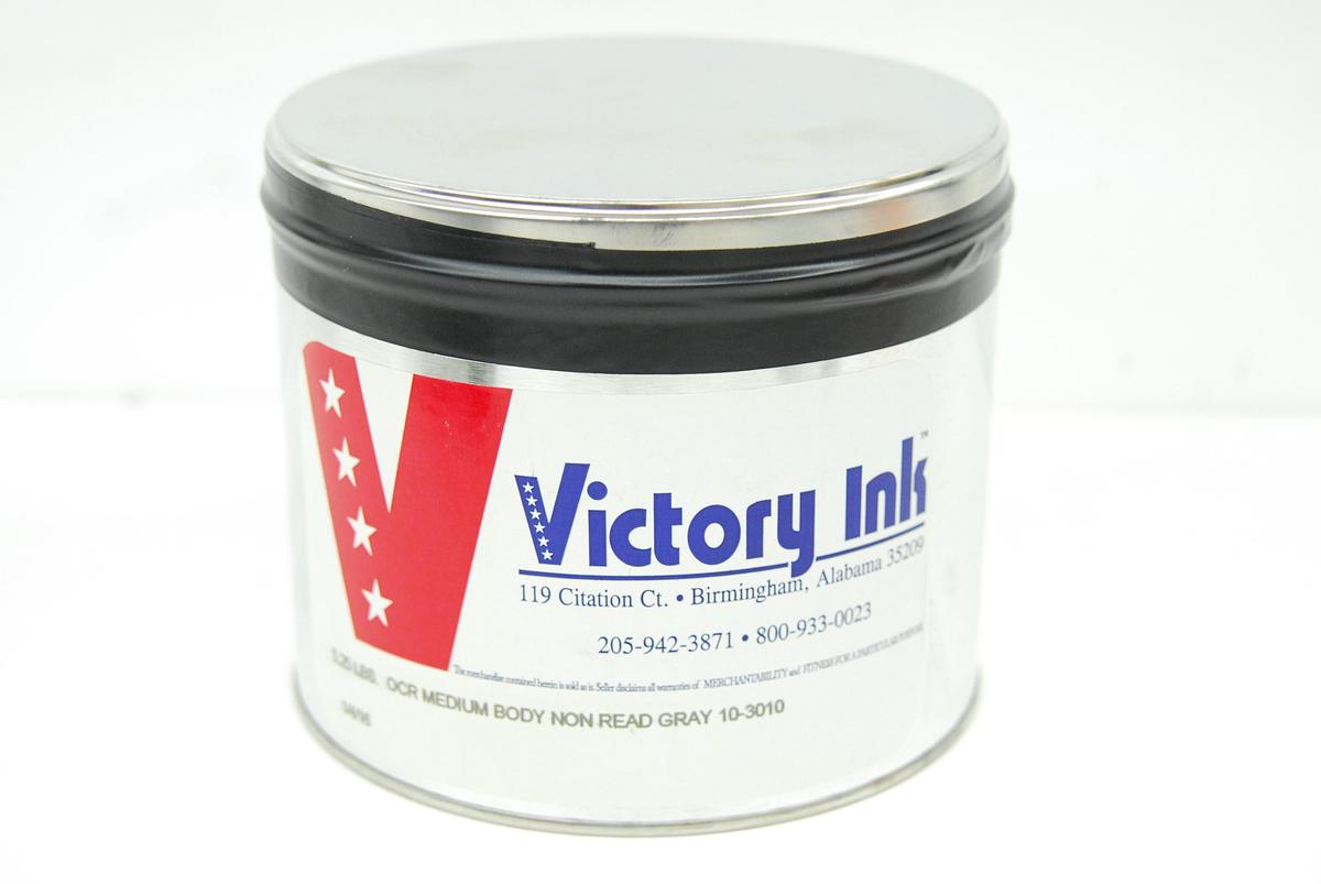 Used Victory Ink 10-3010 Non-Read Gray Lithographic OCR Medium Body Ink (5.25 lb. Can, Oil Base)