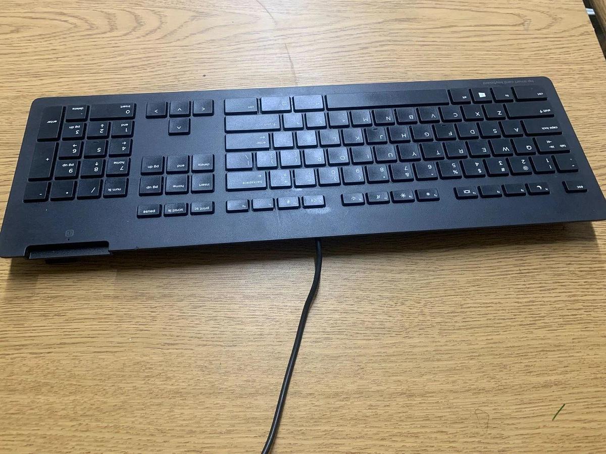 Used HP USB Slim CCID Smartcard Black Keyboards model, 911502-001 - Lot of 7