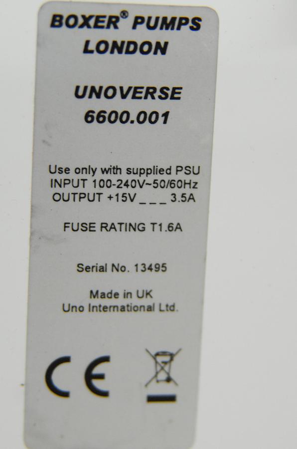 Used Boxer Pumps Unoverse 6600.001 Electronically Controlled Dispensing Pump