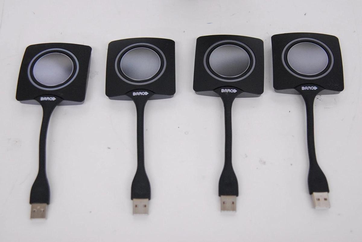 Used Barco Clickshare R9861006D01 Buttons - Lot of 4 W/ Holder R9861006T01