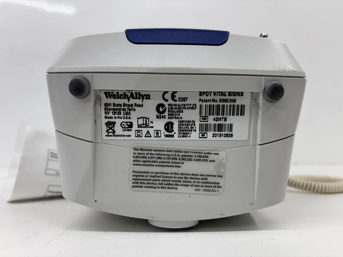 Used Welch Allyn 420 Spot Vital Monitor w/ Temp Probe + Power Supply