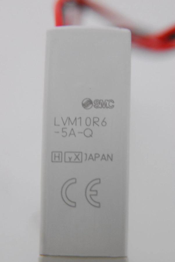 Used SMC LVM10R6-5A-Q 2-Port Solenoid Valve - Lot of 5 on ZR-DE Manifold