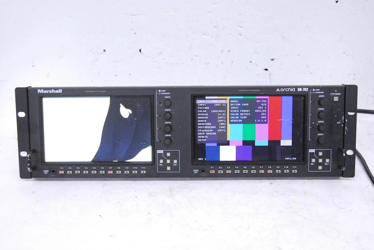 Used Marshall OR-702 ORCHID Dual 7″ 3RU Rack Mount Monitor - Read Description