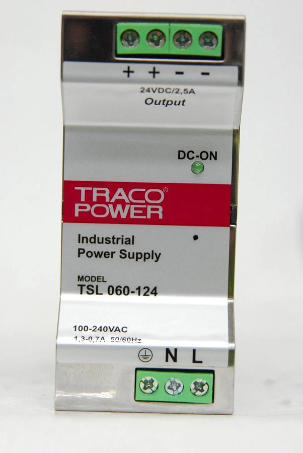 Used Traco Power TSL 060-124 Power Supply 24V 2.5A DIN Rail Mount