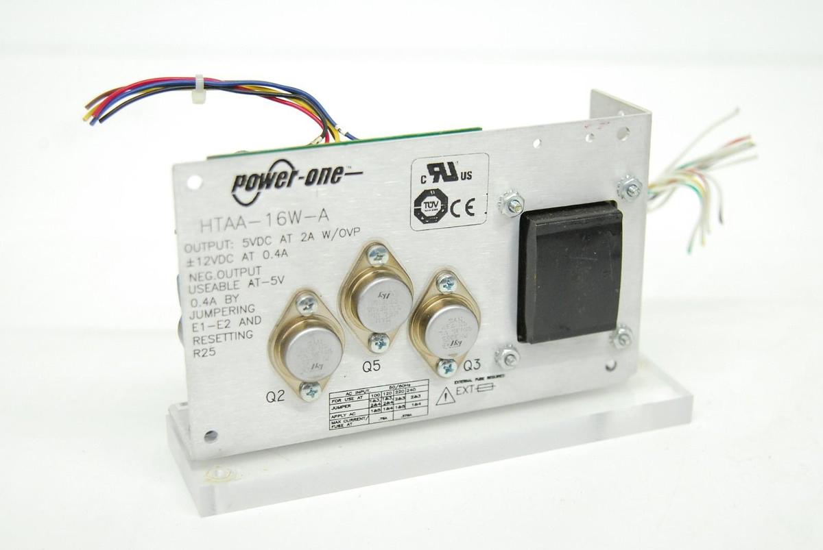 Used Power-One HTAA-16W-A Triple-Output Linear DC Power Supply (+5V, +/-12V)