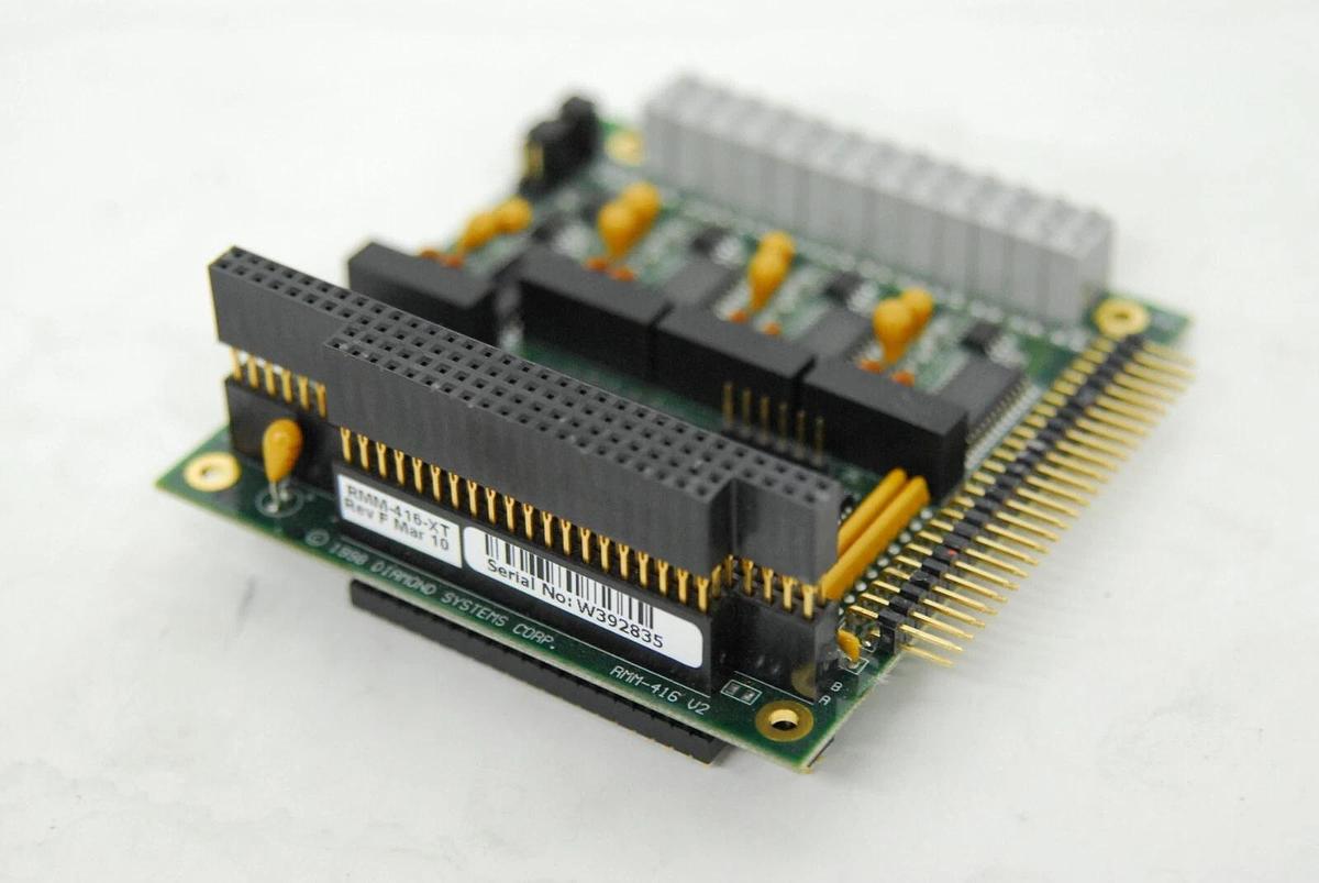 Used DIAMOND SYSTEMS RMM-416-XT 4 Channel 16-Bit Analog Output+24 DIO PC-104 Module