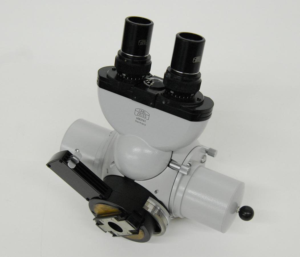 Used Zeiss Universal Microscope Tube Head, Eyepieces, Optovar, Filter Slider