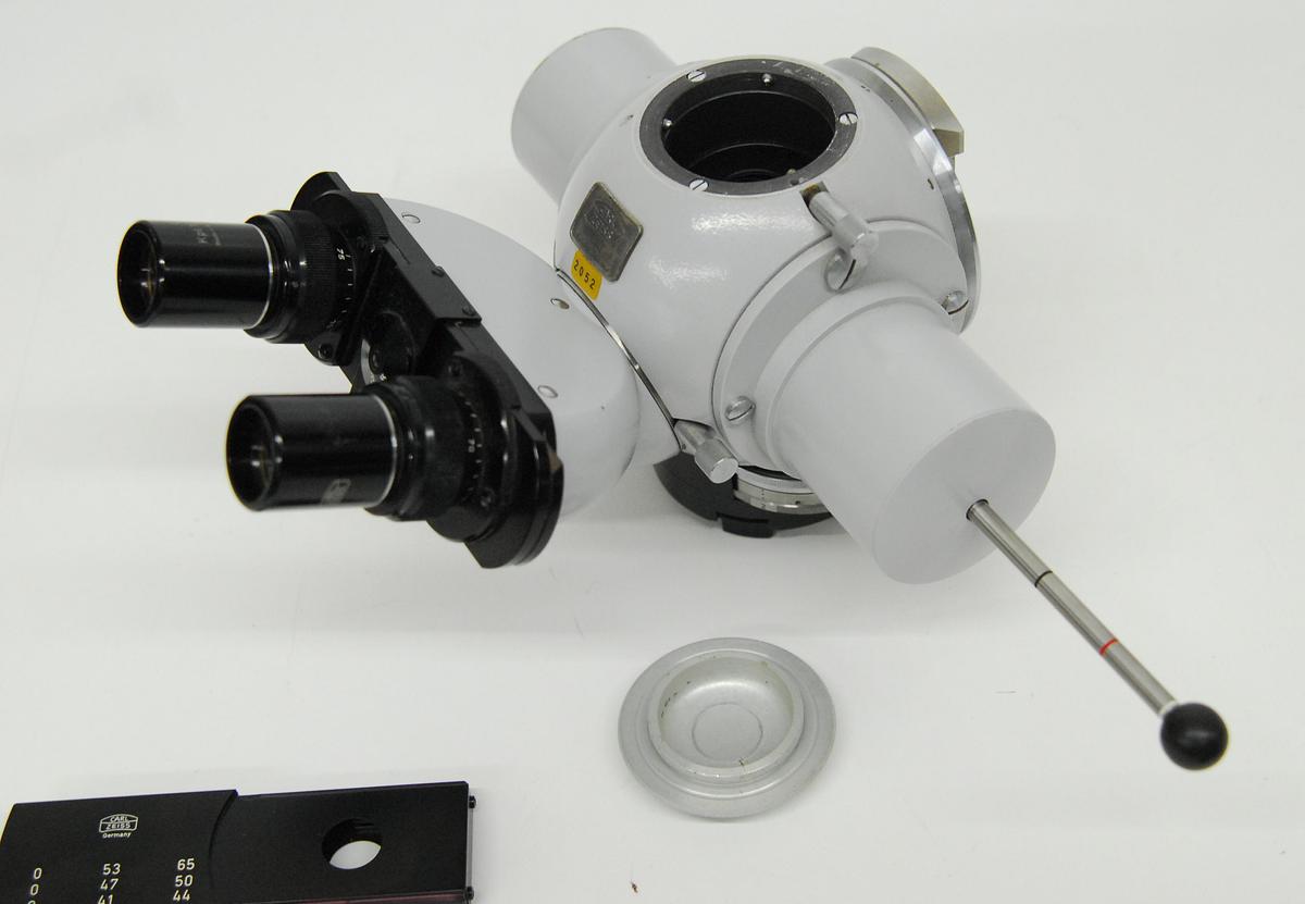 Used Zeiss Universal Microscope Tube Head, Eyepieces, Optovar, Filter Slider