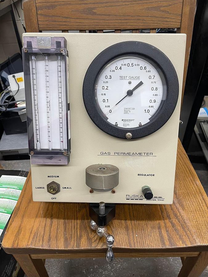 Used Ruska 1011-801 Gas Permeameter W/ Brooks Instrument Flow Meter