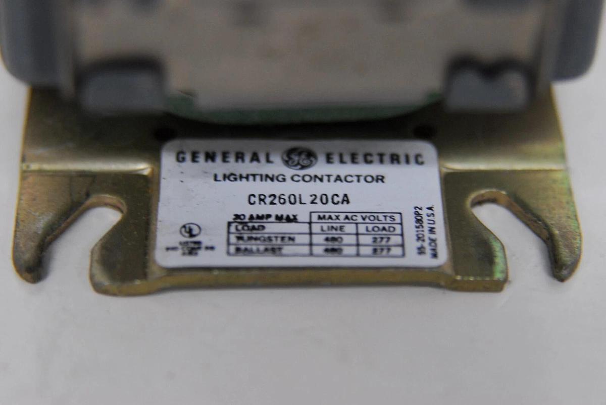 Used GE CR260L20CA Lighting Contactor - 2NO poles, 115-120V, 60HZ