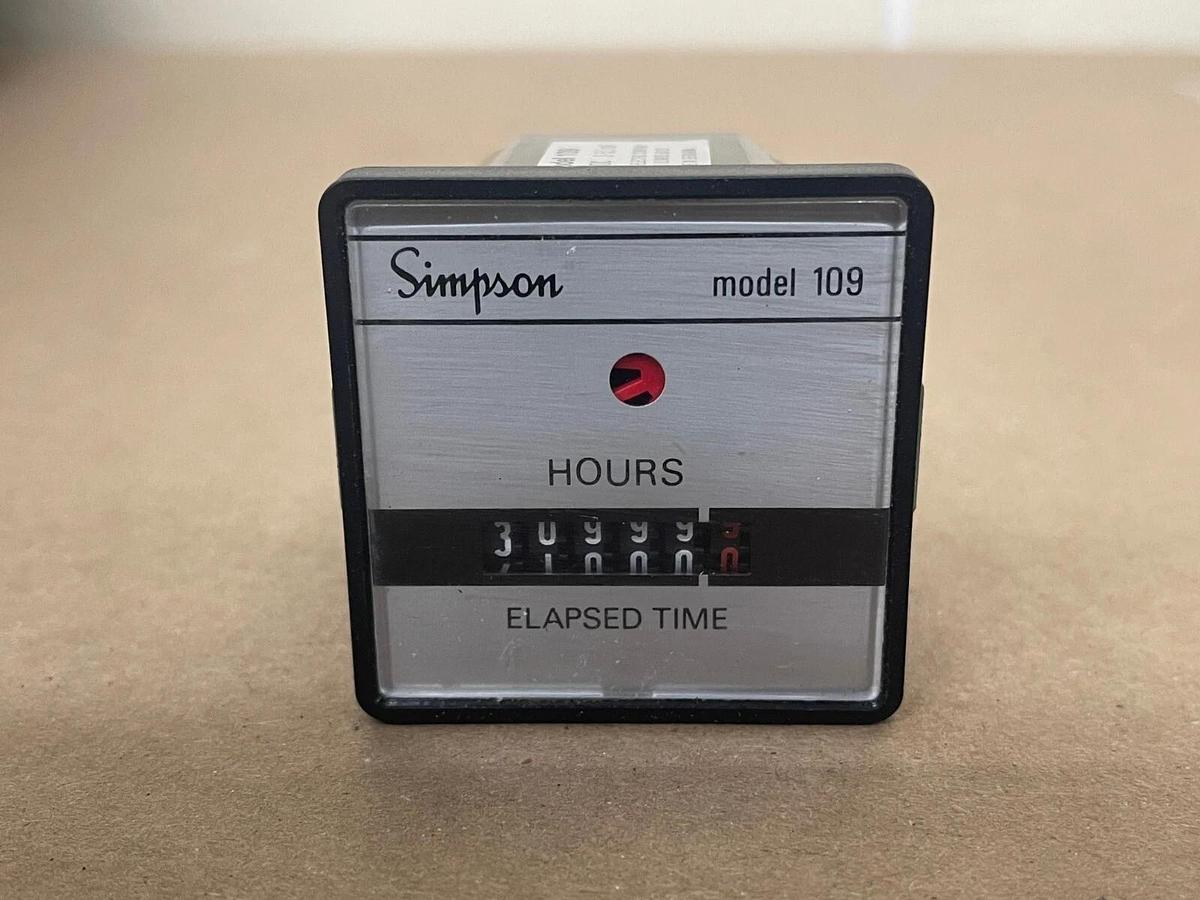 Used Vintage Simpson Elapsed Time Meter Model 109