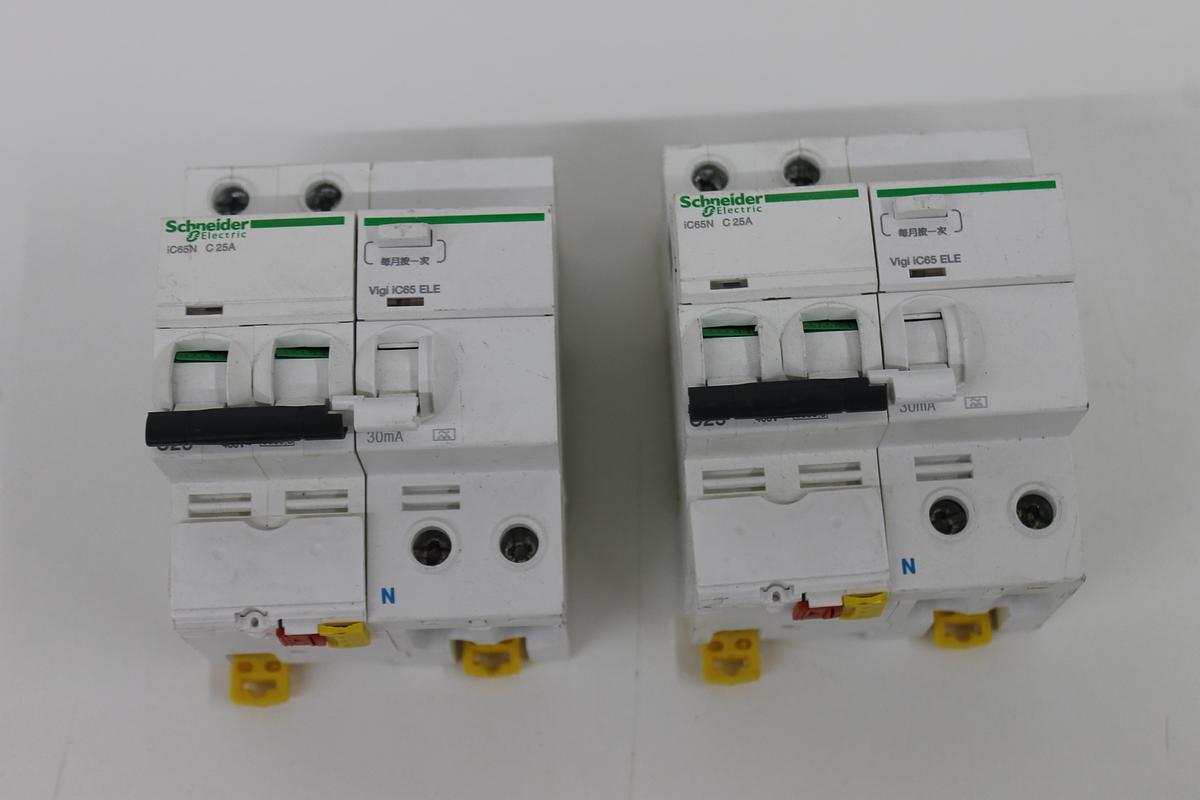 Used Schneider iC65N + iC65 ELE Circuit Breakers LOT OF 2