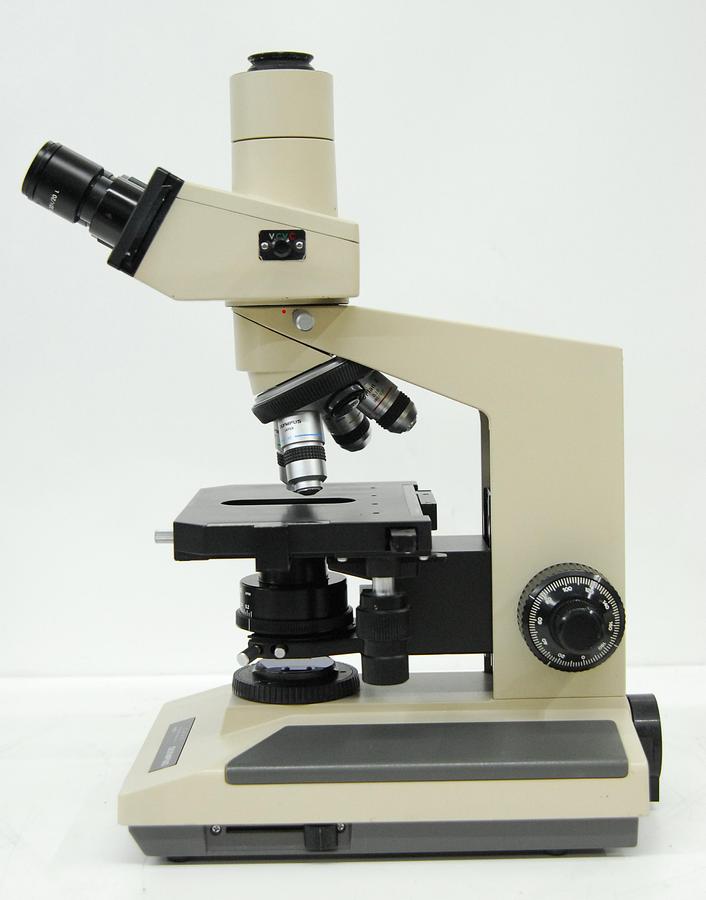 Used Olympus BH-2 BHTU Trinocular Microscope W/ DPlan 4/10/20/40 Objectives