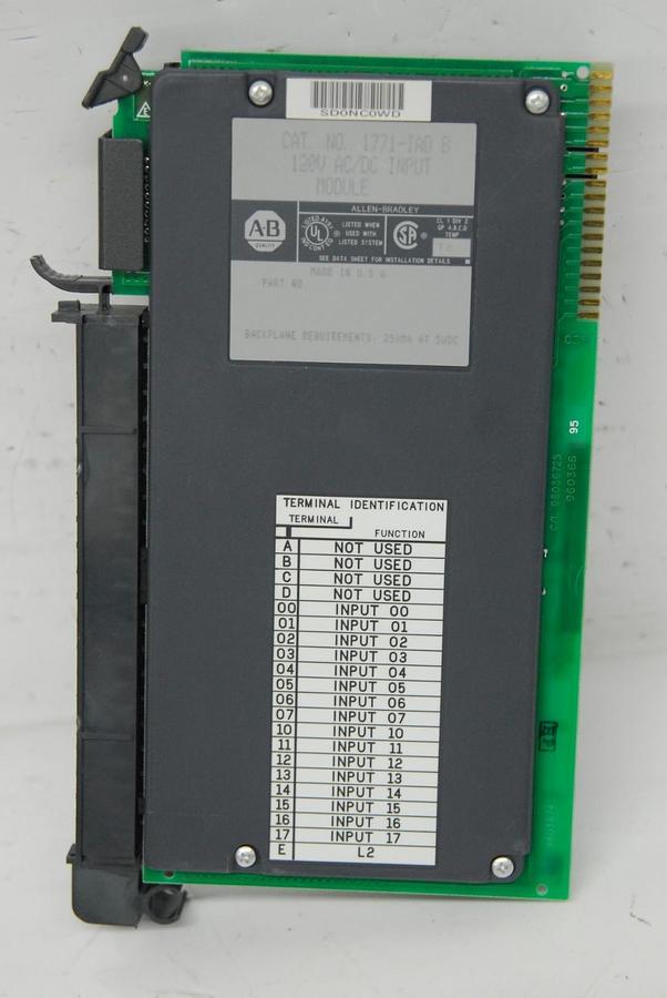 Used Allen-Bradley 1771-IAD B 120V AC/DC Input Module