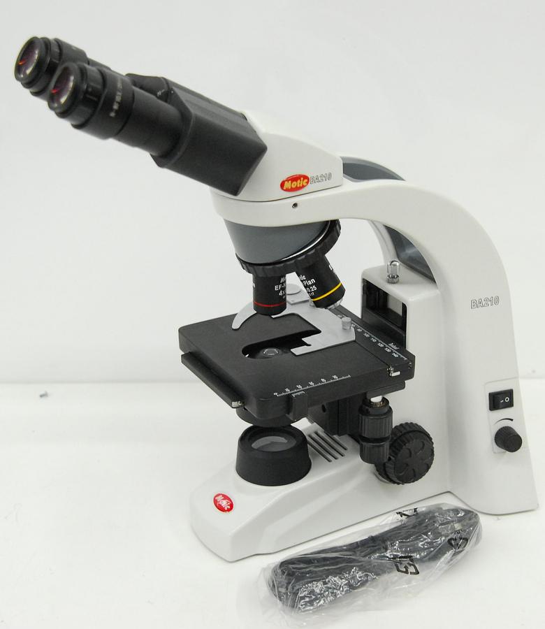 Used Motic BA210LED Binocular Microscope W/ EF-N Plan 4/10 Objectives
