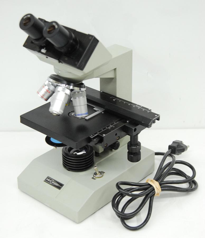 Used Fisher Scientific Micromaster Model E Microscope W/ 4/10/40/100x Objectives