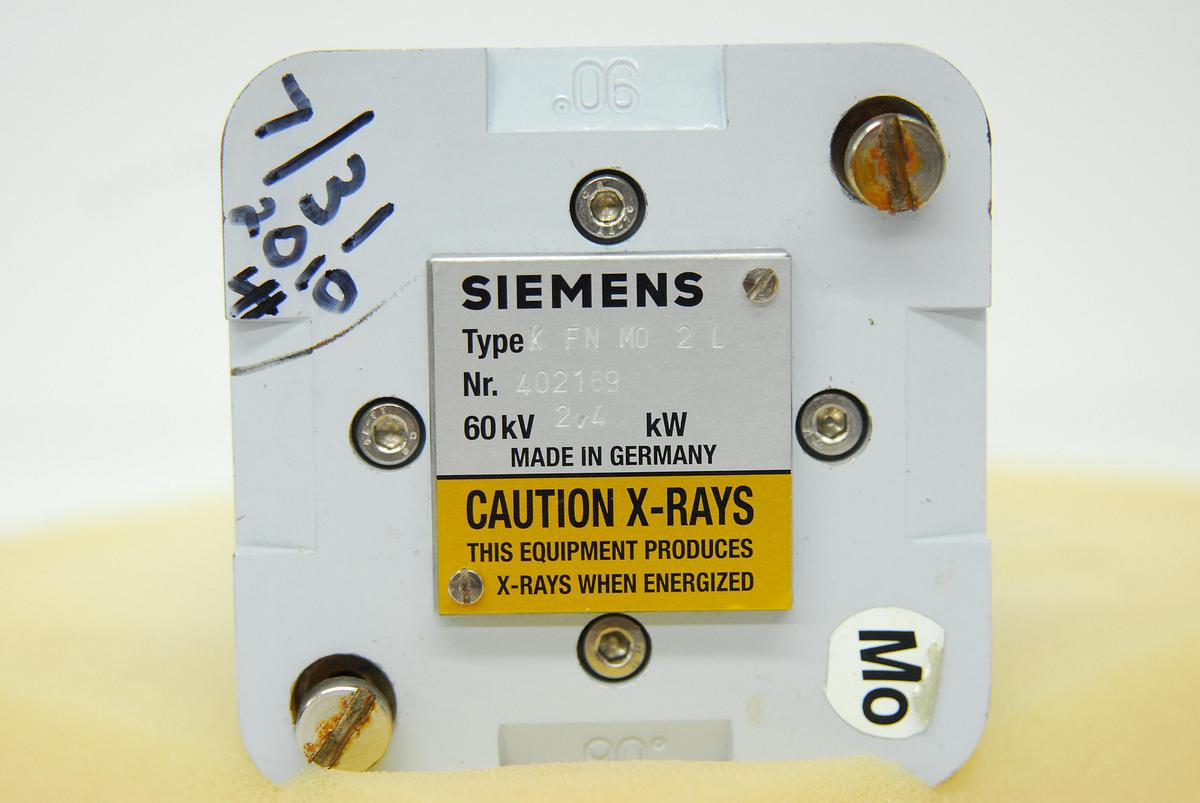 Used Siemens KFN-MO-2L, 402169 XDR Ceramic Sealed Tube X-Ray Source: molybdenum