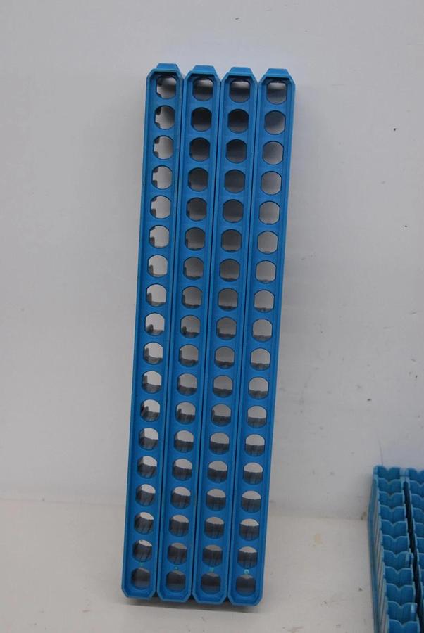 Used Beckman Liquid Scintillation Sample Racks (2x Red, 13x Blue, 9x White) Lot of 24
