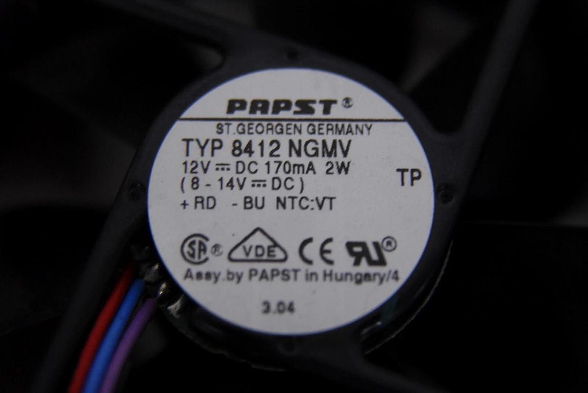 Used Anton Paar MCR 501 I/O Shield W/ Power/Temp Device Plugs, Papst 8412 NGMV Fan