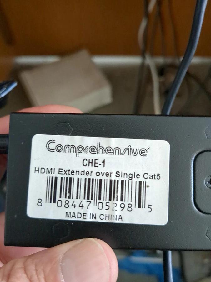 Used Comprehensive HDMI Extender CHE-1  HDMI , CAT 6, Transmitter Only, & power brick
