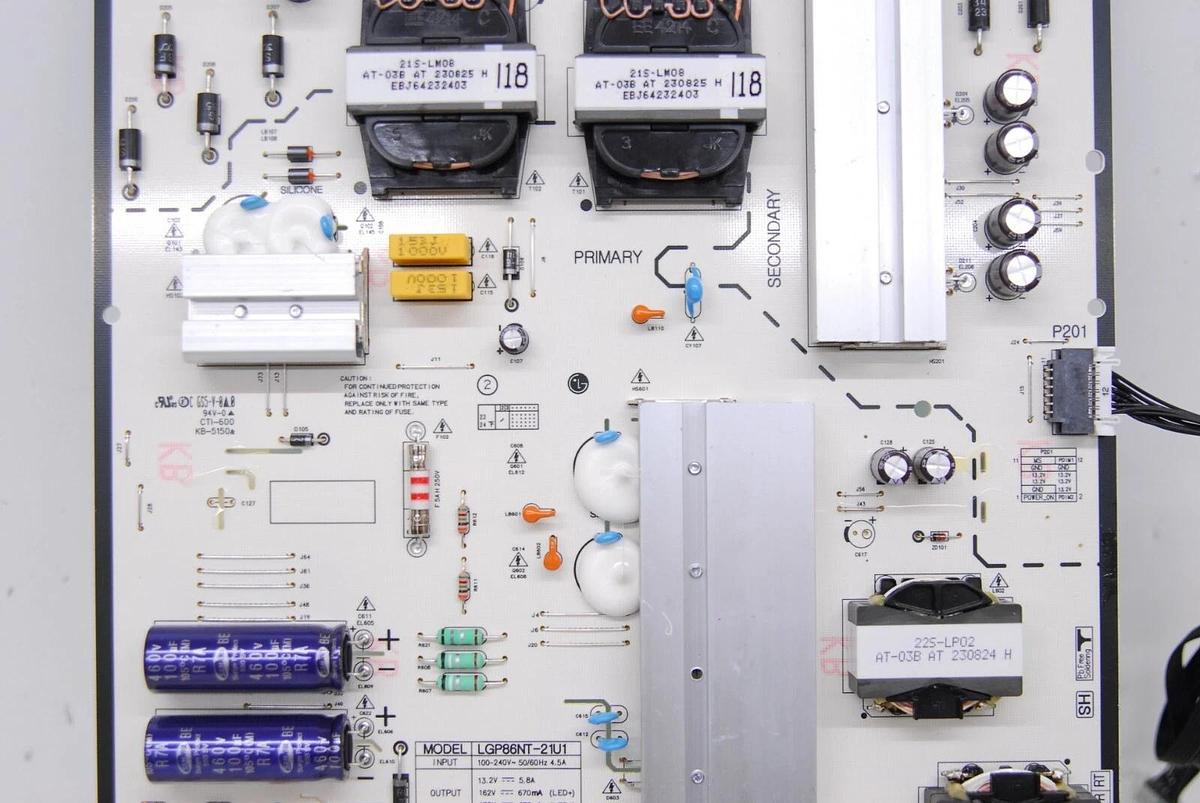 Used LG Power Supply Board LGP86NT-21U1, EAY65895562