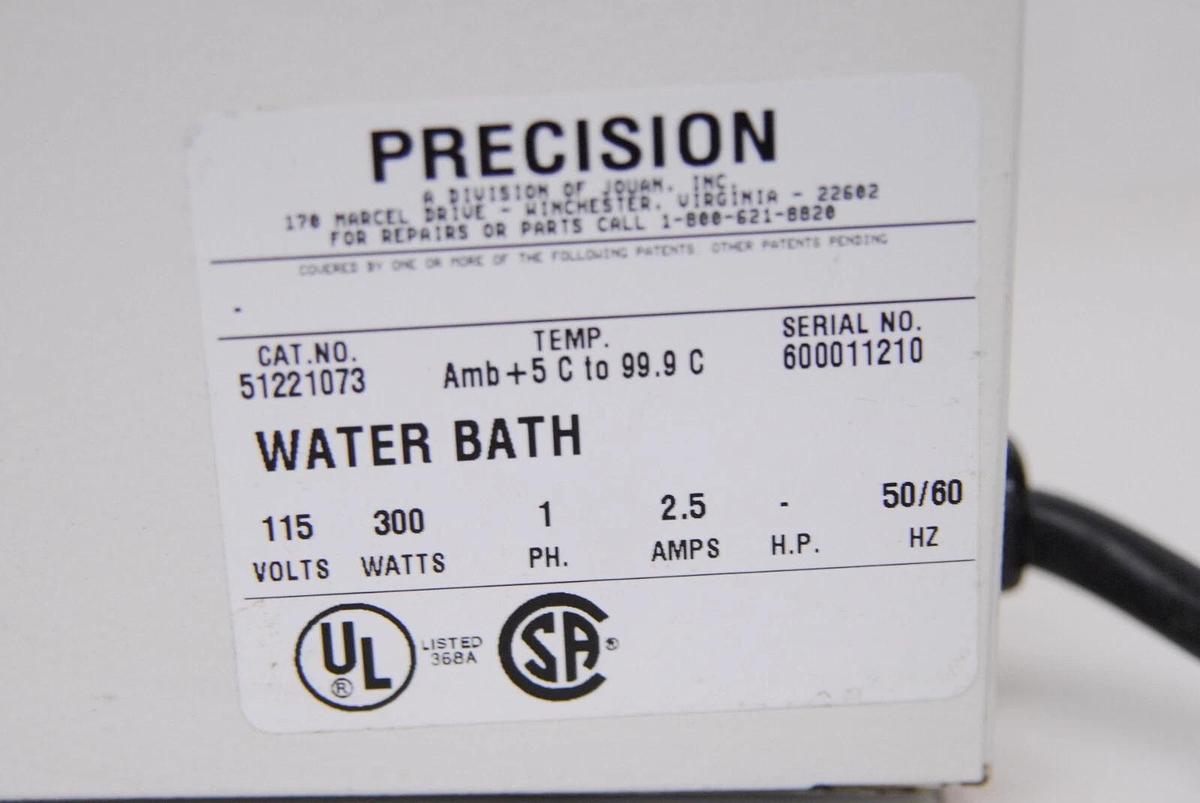 Used Precision 51221073 180 Series Water Bath 5.5 Liter - TESTED