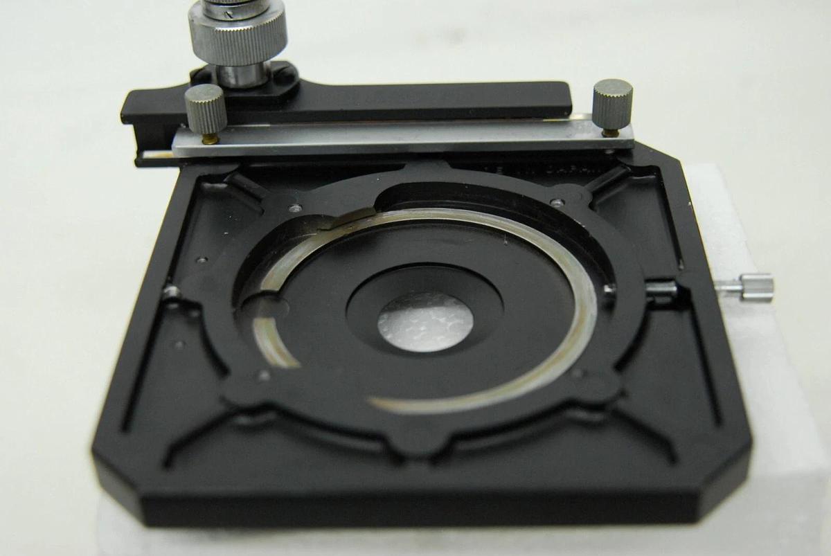 Used Nikon S-KT SKT Microscope Square X-Y Mechanical Stage & Slide Holder