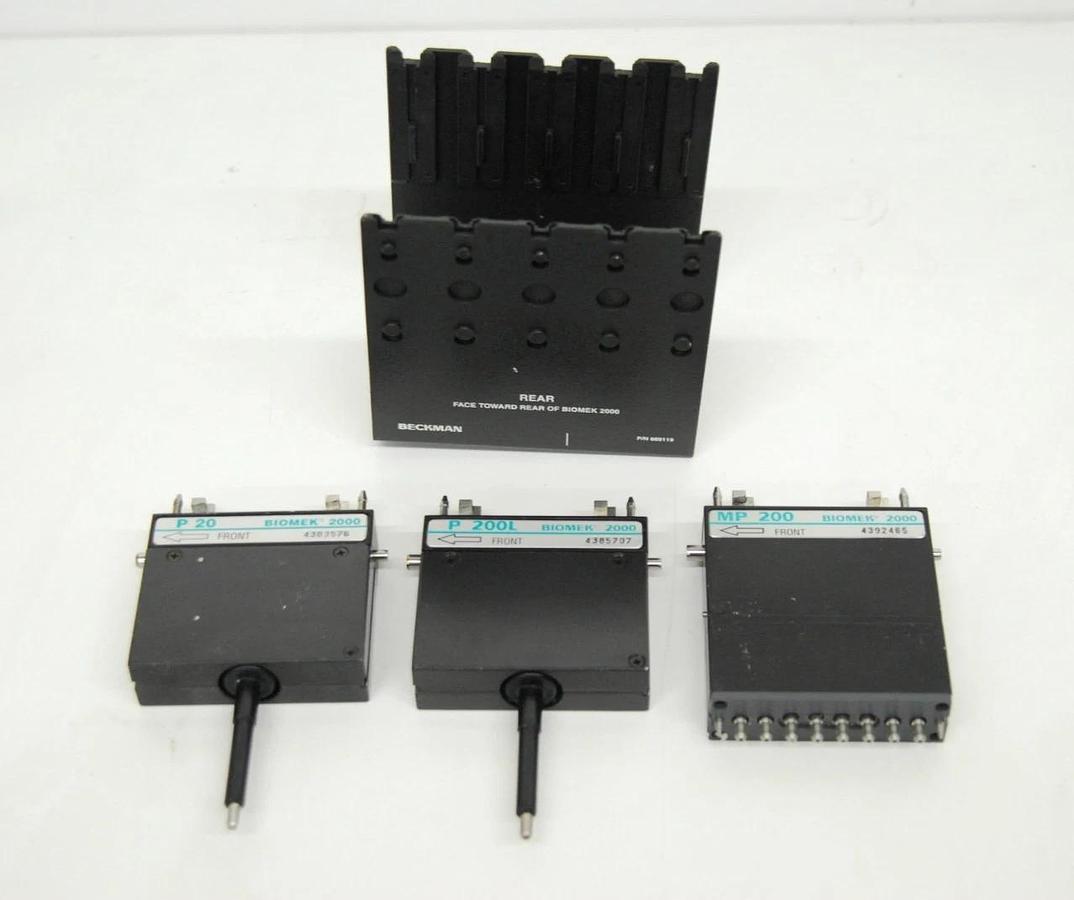 Used Beckman BIOMEK P20/P200L/MP200 Pipette Tools W/ Tool Holder (for BIOMEK 2000)