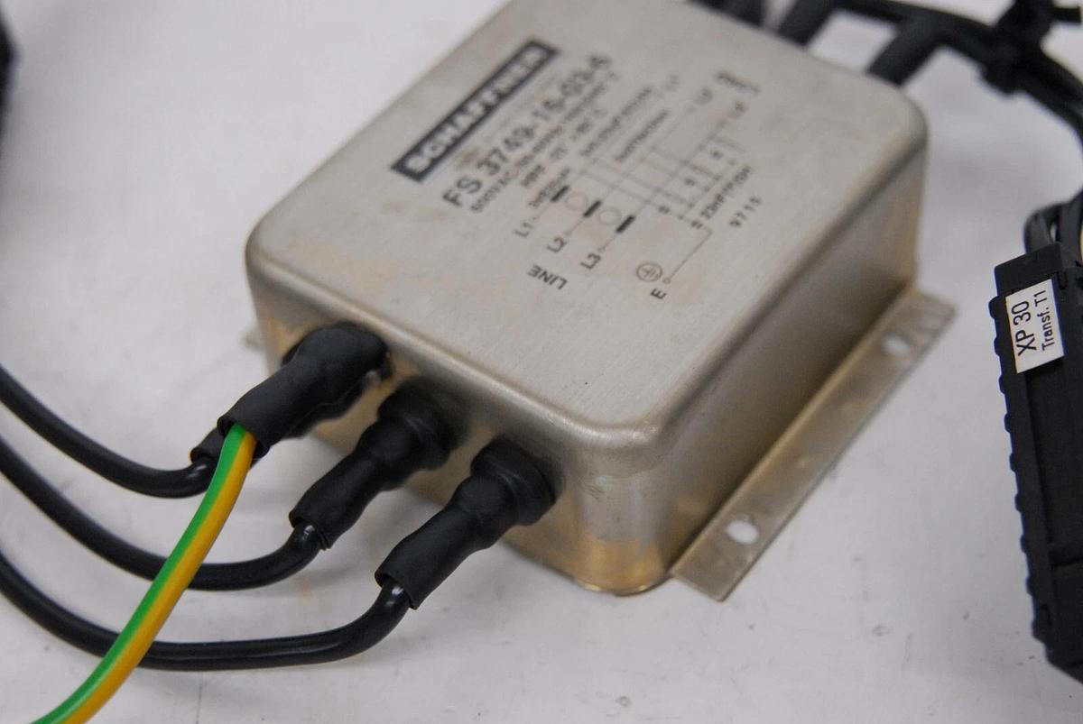 Used Schaffner FS 3749-16-03-6 Line Filter / ABB 3HAB 9628-1/02 Mains Filter 600VAC