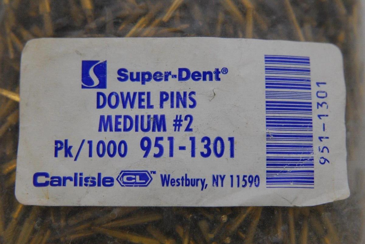 Used Super-Dent 951-1301 Dowel Pins Medium #2 (1000pcs)