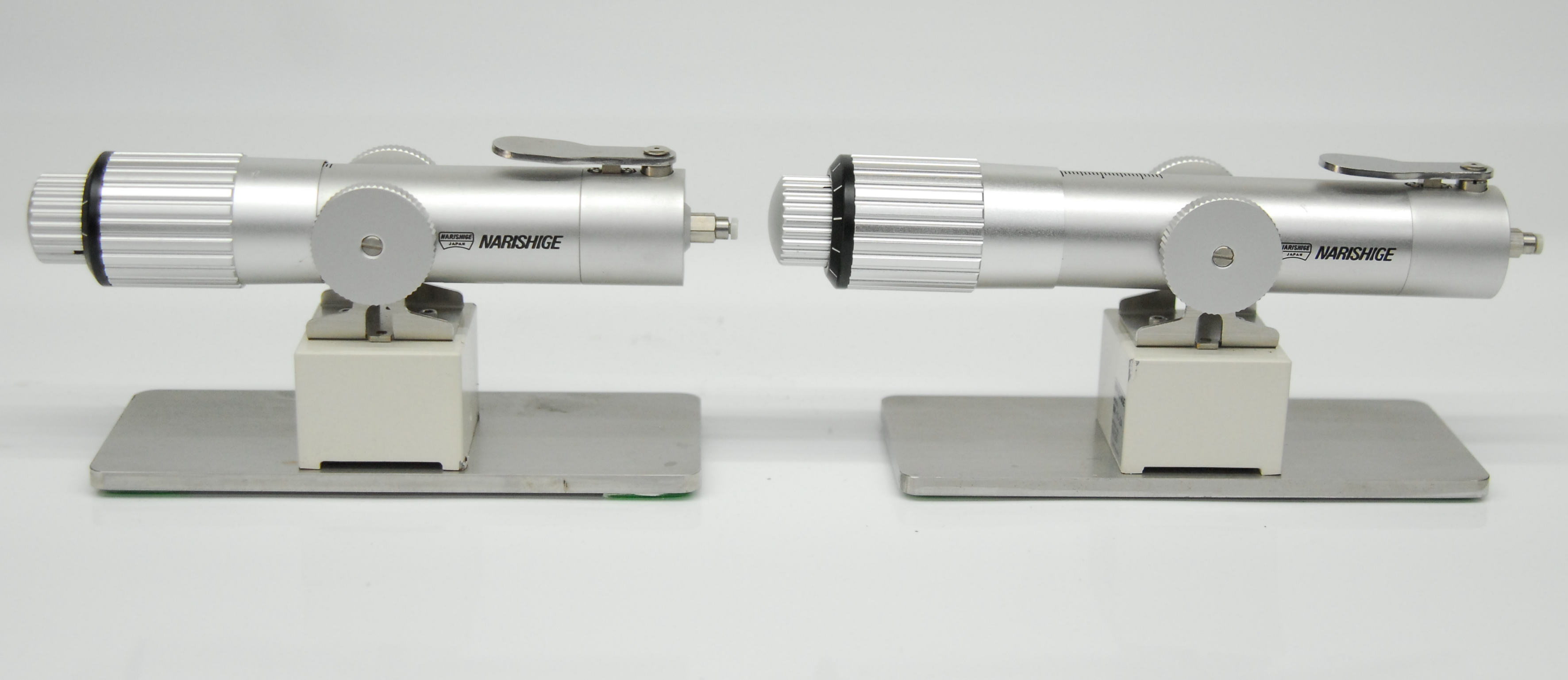 Used Narishige IM-11-2A Pneumatic Microinjectors w/ HI-9 Holders Magnetic Bases - Lot of 2