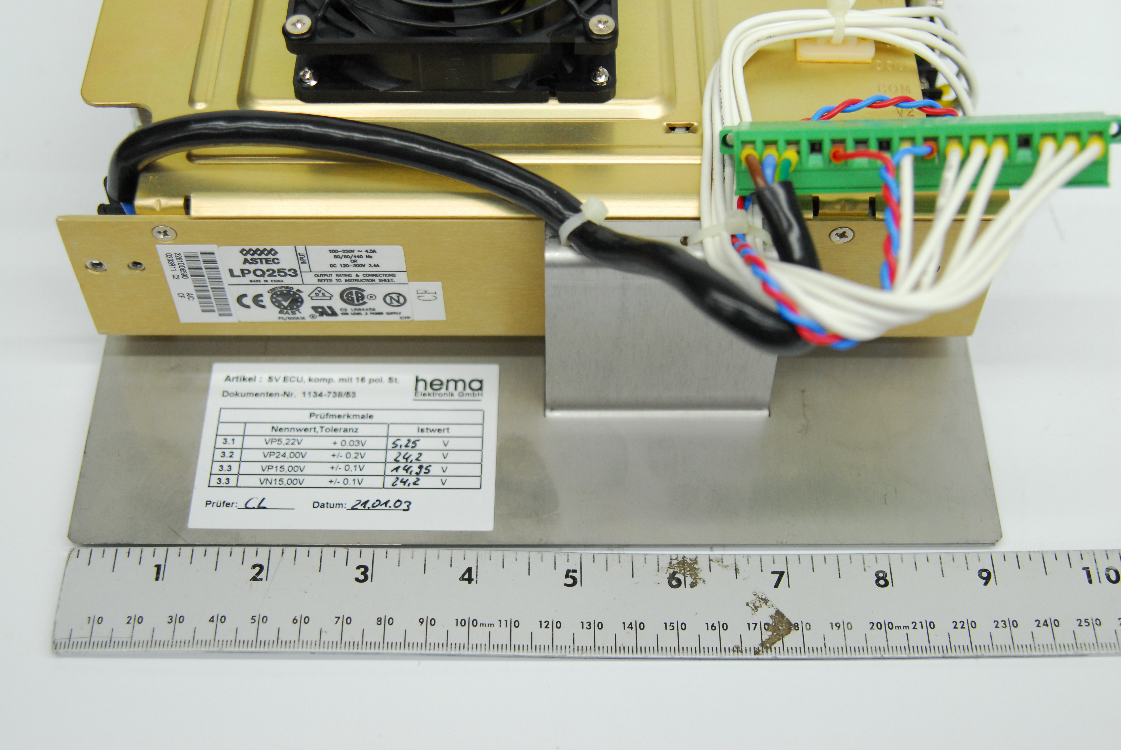 Used Astec LPQ253 Quad Output Power Supply 250W - Zeiss ECU-LSM/META