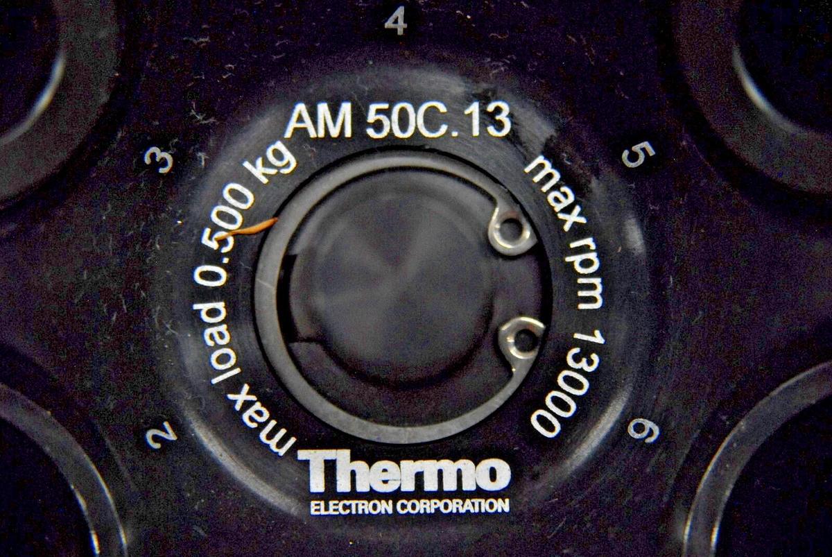 Used Thermo Scientific AM-50C.13 11174732 Fixed Angle Rotor 13000RPM 6x50ml (ME23i)