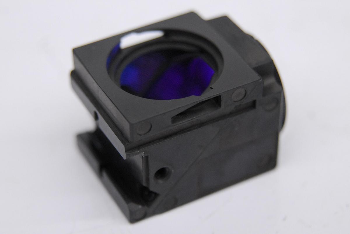 Used Nikon 99755 POS 1 C1 V4C EM 445/35 + 660LP Microscope Fluorescence Filter Cube