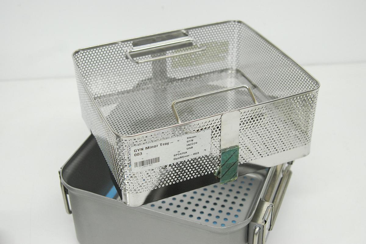 Used V. Mueller Genesis CD1-6B Sterilization Container 12x11x6 W/ Filter Holders, Basket