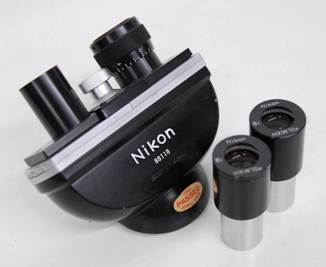 Used Nikon S-KT SKT Microscope Head B w/ 2 HK W10x Eyepieces