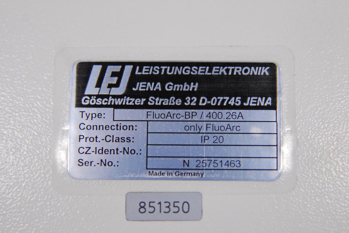 Used Zeiss LEJ FluoArc 001.26C Power Supply 400.26A Console HBO 100 Lamp Housing