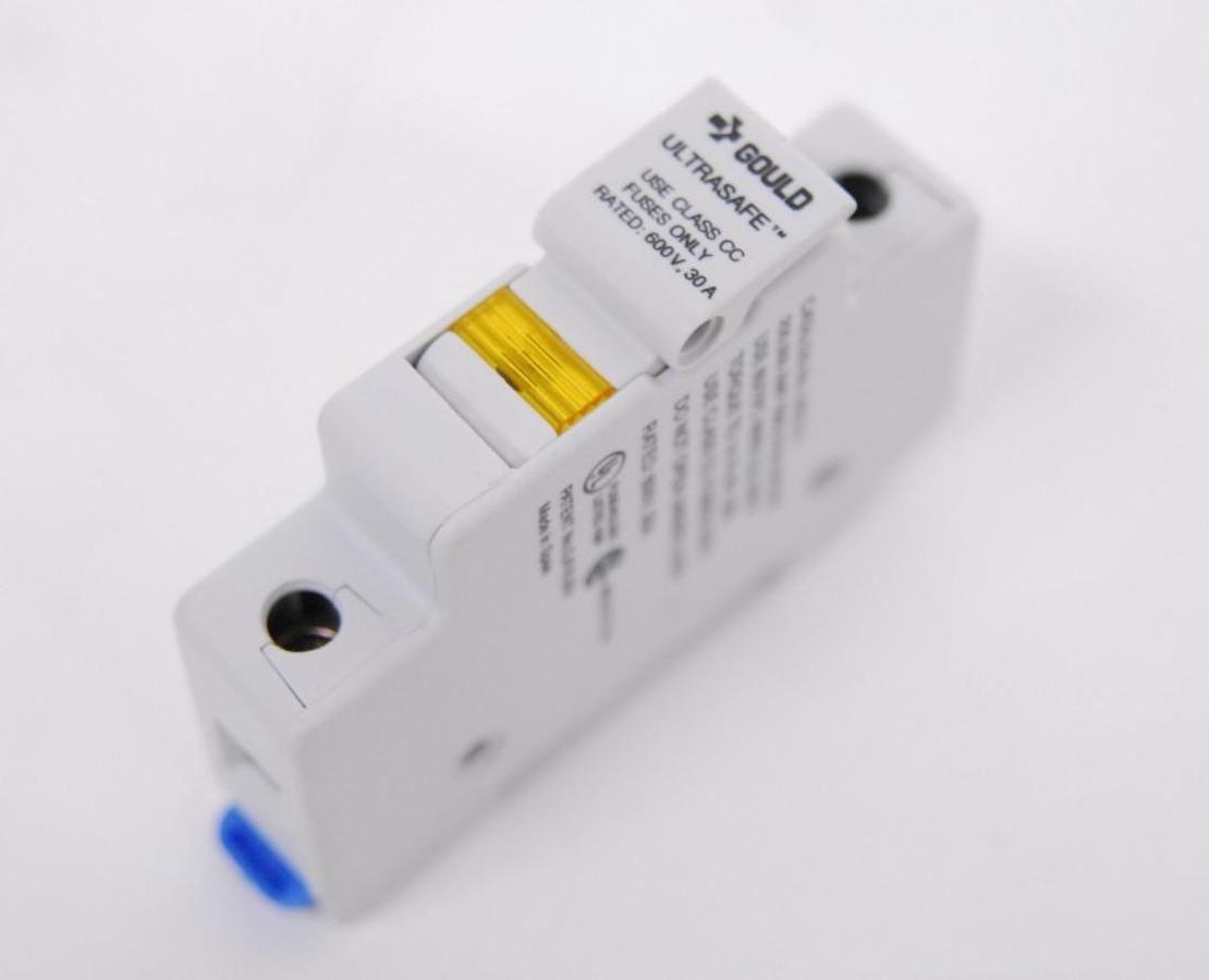 Used Gould Ultrasafe USCC1l One-Pole DIN Rail Mount Fuse Holder 600V 30A